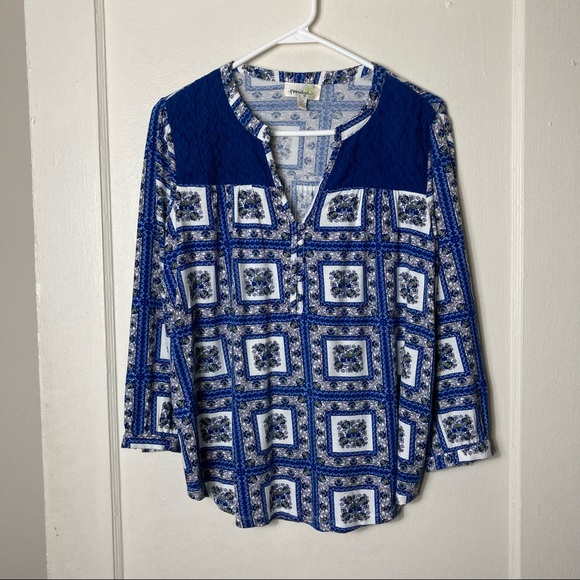Anthropologie porridge blue belmar boho blouse M - Picture 2 of 9
